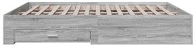 vidaXL Πλαίσιο Κρεβατιού με συρτάρια Γκρι sonoma 180x200εκ. Επεξ. Ξύλο