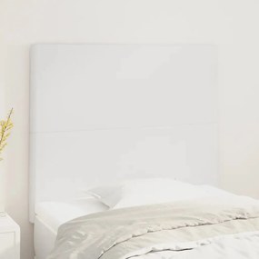vidaXL Κεφαλάρι Κρεβατιού Λευκό 100x5x118/128 εκ. από Συνθετικό Δέρμα