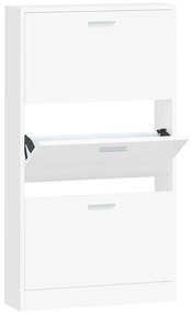 vidaXL Παπουτσοθήκη Λευκή 59x17x108 εκ. από Επεξεργασμένο Ξύλο