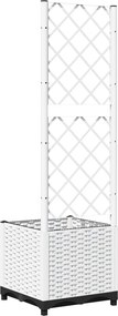 vidaXL Γλάστρα Κήπου Λευκό 40 x 40 x 136 cm