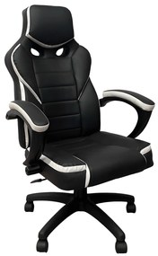 Καρέκλα Γραφείου ArteLibre Gaming ΚΛΕΟΝΙΚΗ Μαύρο/Λευκό 65x72x118-126cm