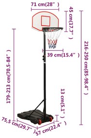 Μπασκέτα Λευκή 216-250 εκ. από Πολυαιθυλένιο - Λευκό