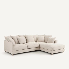 Γωνιακός καναπές-κρεβάτι με υφή bouclette, Lazare