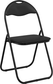 vidaXL Πτυσσόμενη Καρέκλα 2 pcs Μαύρο 48 x 43,5 x 81 εκ. Τεχνητό Δέρμα