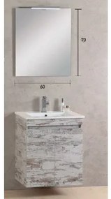 Pro Bagno  Σετ Έπιπλα Μπάνιου 2τμχ. Πάγκος με Νιπτήρα &amp; Καθρέπτης Με Φως 60x45x70cm Pro Bagno Elegant 960C Με Επιλογή Χρώματος BEST-8080543