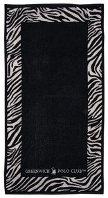 Πετσέτα Θαλάσσης Βαμβακερή 90x170εκ. Essential 3884 Μαύρη-Λευκή Greenwich Polo Club