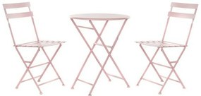 Σετ Τραπέζι με 2 Καρέκλες DKD Home Decor MB-177410 Ροζ 60 x 60 x 75 cm (3 pcs)