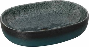 vidaXL Νιπτήρας Οβάλ Τιρκουάζ 59 x 40 x 14 εκ. Κεραμικός