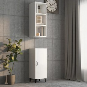 vidaXL Ντουλάπι Γυαλ. Λευκό 34,5 x 34 x 180 εκ. από Επεξεργασμένο Ξύλο