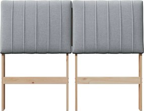 vidaXL Ταπετσαρισμένο κεφαλάρι Ανοιχτό γκρι 120 cm