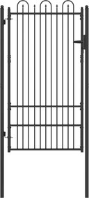 vidaXL Πύλη Φράχτη DRONTEN 100 x 175 cm Ατσάλι Μαύρο Κλειδώσιμο