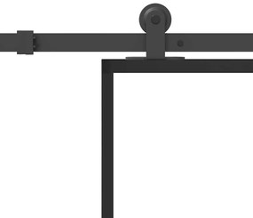 vidaXL Συρόμενη πόρτα με σετ υλικού 102x205 cm ESG Γυαλί&Αλουμίνιο