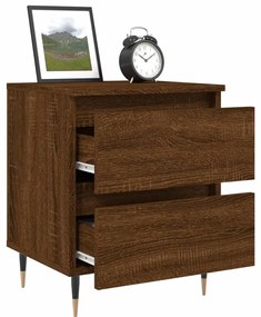 vidaXL Κομοδίνα 2 τεμ. Καφέ Δρυς 40x35x50 εκ. από Επεξεργασμένο Ξύλο