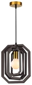 Κρεμαστό Φωτιστικό Οροφής Δέρμα MDF Φ24 H100cm TRITON ACA-ZM391P24WDL-Σκ. καφέ ZM391P24WDL