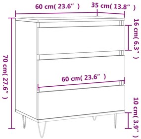 Ντουλάπι Μαύρο 60x35x70 εκ. από Επεξεργασμένο Ξύλο - Μαύρο