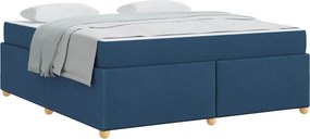 vidaXL Σκελετός Κρεβατιού με στρώμα Μπλε 180 x 200 cm ύφασμα