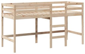 vidaXL Υπερυψ. Κρεβάτι 90x190 εκ. Μασίφ Πεύκο με Σκάλα / Οροφή