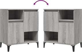 vidaXL Ντουλάπι 3 τεμ. Γκρι Sonoma 60x35x70 εκ. από Επεξεργασμένο Ξύλο