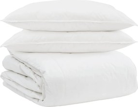 vidaXL Σετ Παπλωμάτων με μαξιλάρι 3 pcs Λευκό Φτέρος