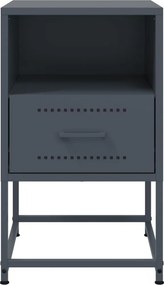 vidaXL Κομοδίνο Ανθρακί 36 x 39 x 60,5 εκ. Ατσάλινο
