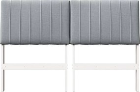 vidaXL Ταπετσαρισμένο κεφαλάρι Ανοιχτό γκρι 135 cm