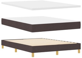 vidaXL Κρεβάτι με Στρώμα Σκούρο Καφέ 140x190 εκ. Ύφασμα