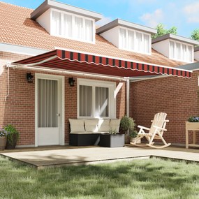vidaXL Ανασυρόμενη Τέντα Πορτοκαλί και Καφέ 450x300 εκ.