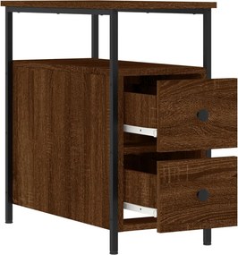 vidaXL Κομοδίνα 2 τεμ. Καφέ Δρυς 30 x 60 x 60 εκ. από Επεξεργ. Ξύλο