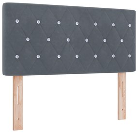 vidaXL Κρεβάτι με Στρώμα Στόφα Γκρίζο 90x200 cm Βελούδο