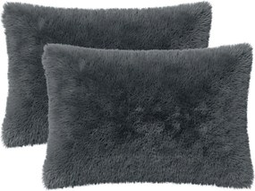 vidaXL Κάλυμμα Μαξιλαριού 2 pcs HEERLEN Ανθρακί 50 x 80 cm PV Φλίς