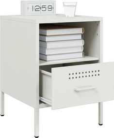 vidaXL Κομοδίνα 2 τεμ. Λευκές 36x39x50,5 εκ. Χάλυβα
