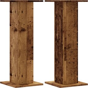 vidaXL Βάσεις Ηχείων 2 τεμ. Όψη Παλαιού Ξύλου 30x30x80 εκ. Επεξ. Ξύλο