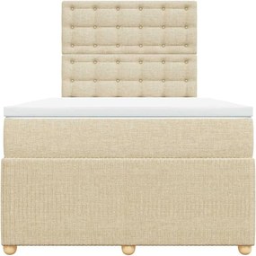vidaXL Κρεβάτι Boxspring με Στρώμα Κρεμ 120x190 εκ. Υφασμάτινο