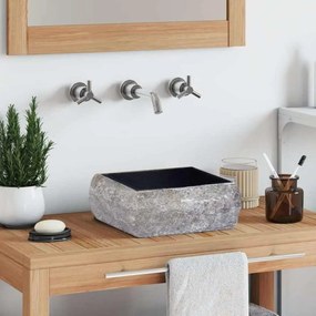 vidaXL Νιπτήρας Μαύρος 30 x 30 x 13 εκ. Μαρμάρινος
