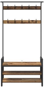 vidaXL Κρεμάστρα Παλιό ξύλο 95 x 34 x 184 εκ Επεξεργασμένο ξύλο