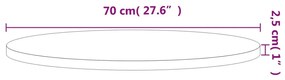vidaXL Επιφάνεια Τραπεζιού Στρογγυλή Ø70x2,5 εκ. Μασίφ Ξύλο Οξιάς