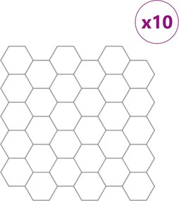vidaXL Εξάγωνο Πλακάκι 10 τμχ. Λευκό Γκρι 30 x 30 cm