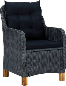 vidaXL Σετ Τραπεζαρίας Κήπου 5 Τεμαχίων Σκούρο Γκρι