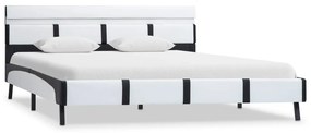 vidaXL Πλαίσιο Κρεβατιού με LED Λευκό 160x200 εκ. από Συνθετικό Δέρμα