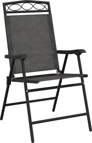 vidaXL Πτυσσόμενες καρέκλες 8 τεμ. Melange Grey Steel και Textilene