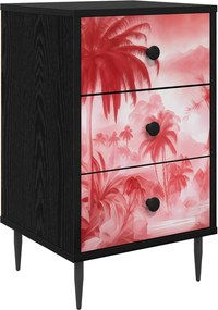 vidaXL Κομοδίνο AACHEN Μαύρη Δρυς 36 x 33 x 61 εκ. Επεξεργασμένο Ξύλο