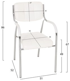 ΚΑΡΕΚΛΑ OBERON ΓΡΑΦΕΙΟΥ  ΑΣΠΡΟ PU 52x56x87 Y εκ.