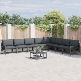 vidaXL Σετ Καναπέ Κήπου 8 pcs Ανθρακί Ατσάλι