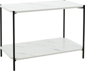 Βοηθητικό τραπέζι Mara MDF λευκό μαρμάρου-μαύρο 80x40x55cm