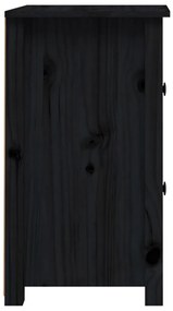 vidaXL Κομοδίνα 2 τεμ. Μαύρα 40 x 35 x 61,5 εκ. από Μασίφ Ξύλο Πεύκου