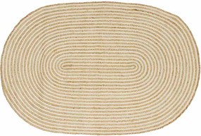 vidaXL Χαλιά χώρου Φυσικό και Λευκό 122 x 183 cm Γιούτα