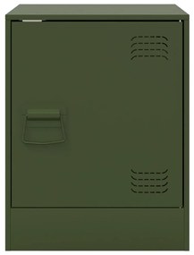 vidaXL Κομοδίνα 2 τεμ. Πράσινο Λαδί 34,5x39x44 εκ. από Χάλυβα