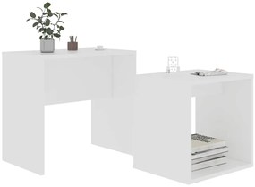 vidaXL Σετ Τραπεζάκια Σαλονιού Λευκά 48 x 30 x 45 εκ. από Επεξ. Ξύλο
