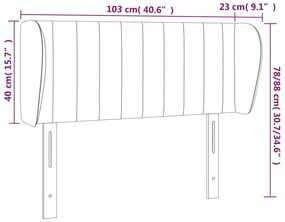 Κεφαλάρι με Πτερύγια Σκούρο Γκρι 103x23x78/88 εκ. Βελούδινο 3117425