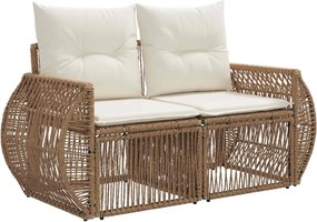 vidaXL Σετ Καναπέ Κήπου 8 τμχ. Μπεζ και Κρέμ συνθετικό ρατάν